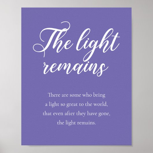 Periwinkel Het licht blijft herdenkingsdag Poster (Voorkant)