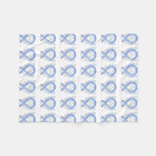 Periwinkle Angel Awareness Ribbon Soft Blankets Fleece Deken (Voorkant (Horizontaal))