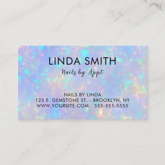 Periwinkle Aqua Opal Blush Brush Strokes Visitekaartje (Achterkant)