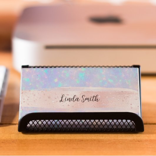 Periwinkle Aqua Opal Blush Brush Strokes Visitekaartje