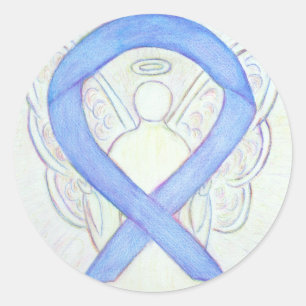Periwinkle Awareness Ribbon Angel Decale Stickers