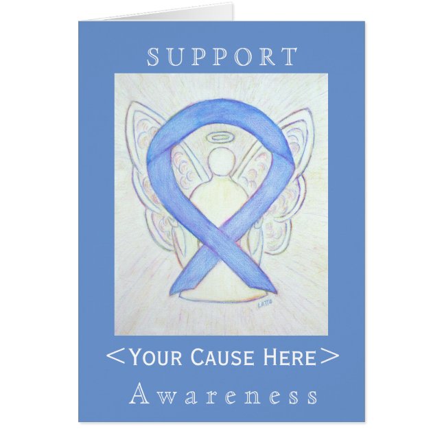 Periwinkle Awareness Ribbon Angel Gepersonaliseerd (Voorkant)
