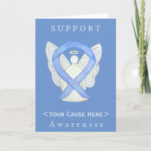 Periwinkle Awareness Ribbon Angel Gepersonaliseerd Kaart