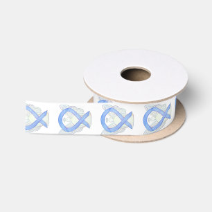Periwinkle Awareness Ribbon Angels Custom Design Satijnen Lint