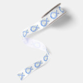 Periwinkle Awareness Ribbon Angels Custom Design Satijnen Lint (Achterkant)
