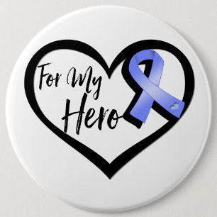 Periwinkle Awareness Ribbon for My Hero Ronde Button 6,0 Cm