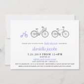 Periwinkle Bicycle Baby shower Kaart (Voorkant)
