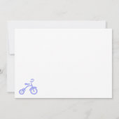 Periwinkle Bicycle Baby shower Kaart (Achterkant)