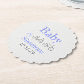 Periwinkle Bicycle Baby shower Kartonnen Onderzetters (Gekanteld)