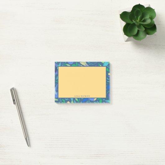 Periwinkle Birds and Flowers Floral Pattern Post-it® Notes (Kantoor)