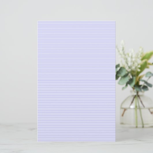 Periwinkle blauw en wit gestreept briefpapier (Staand voorkant)