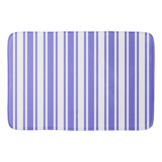 Periwinkle blauw en witte snoepjes strepen badmat (Voorkant)