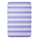 Periwinkle blauw en witte snoepjes strepen badmat (Voorkant Verticaal)