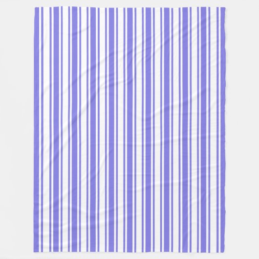 Periwinkle blauw en witte snoepjes strepen fleece deken (Voorkant)