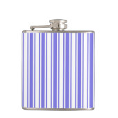 Periwinkle blauw en witte snoepjes strepen heupfles (Voorkant)