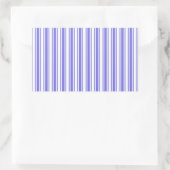 Periwinkle blauw en witte snoepjes strepen rechthoekige sticker (Tas)