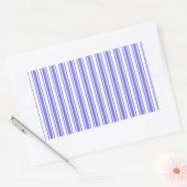 Periwinkle blauw en witte snoepjes strepen rechthoekige sticker (Envelop)