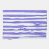 Periwinkle blauw en witte snoepjes strepen theedoek (Horizontaal)