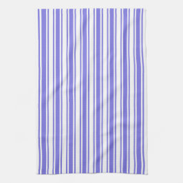 Periwinkle blauw en witte snoepjes strepen theedoek