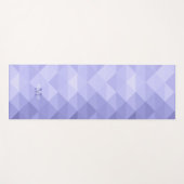 Periwinkle blauw geometrisch vierkant patroon Mono Yogamat (Voorkant (horizontaal))