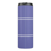 Periwinkle Blauw Modern Monogrammed Initialen Eenv Thermosbeker (Achterkant)
