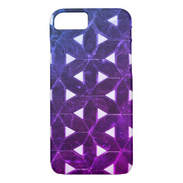 Periwinkle blauw paarse mozaïekbloem Case-Mate iPhone case