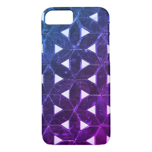 Periwinkle blauw paarse mozaïekbloem Case-Mate iPhone case