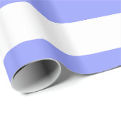 Periwinkle Blauw, Wit XL Stripes Patroon Cadeaupapier (Rol Hoek)