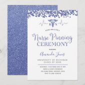 Periwinkle blauwe verpleegkundige pinning ceremoni kaart (Voorkant / Achterkant)