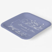 Periwinkle bloeien bruiloft douche papier Borden Papieren Bordje (Gebogen)