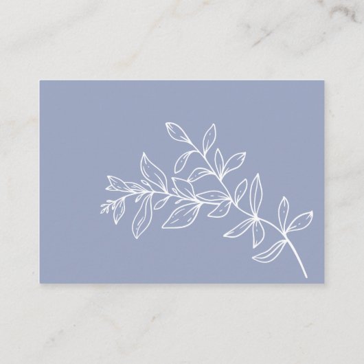 Periwinkle Bloem Bruiloft Gereserveerde Plaats Kaa Plaatskaartje (Achterkant)