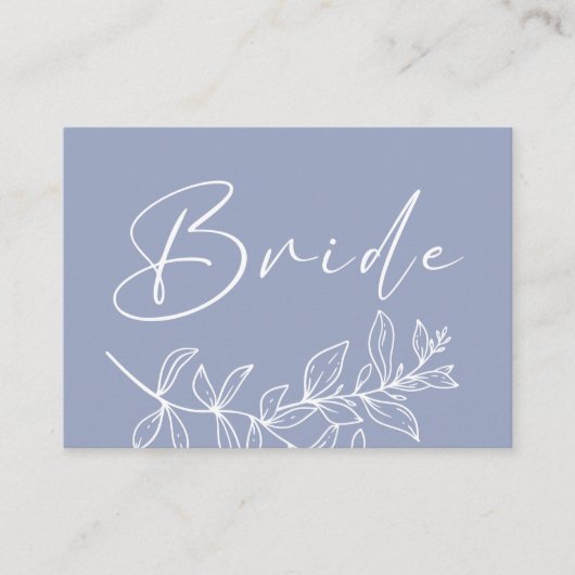 Periwinkle Bloem Bruiloft Gereserveerde Plaats Kaa Plaatskaartje (Voorkant)