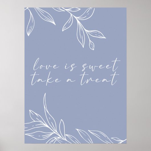 Periwinkle bloem Eenvoudige bruiloft liefde is zoe Poster (Voorkant)