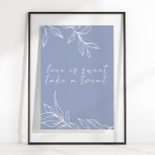 Periwinkle bloem Eenvoudige bruiloft liefde is zoe Poster