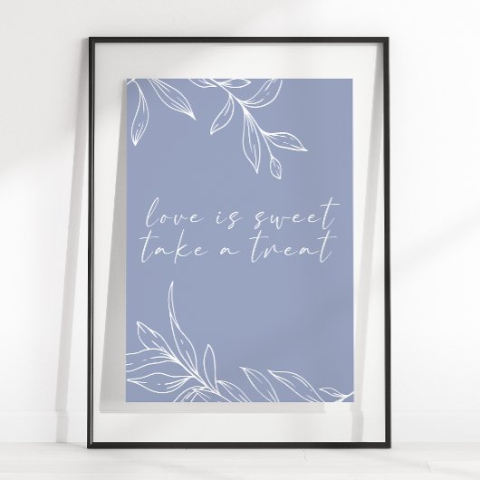 Periwinkle bloem Eenvoudige bruiloft liefde is zoe Poster