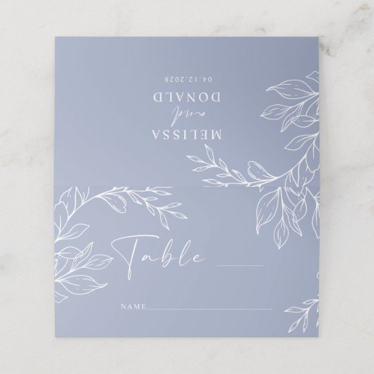 Periwinkle Bloem Eenvoudige Bruiloft Plaats Kaart Plaatskaartje (Buitenkant ongevouwen)