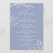 Periwinkle Bloemen Boho Bruiloft Menu (Voorkant)