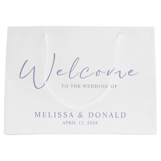 Periwinkle Bloemen Boho Welkom Bruiloft Groot Cadeauzakje (Voorkant)