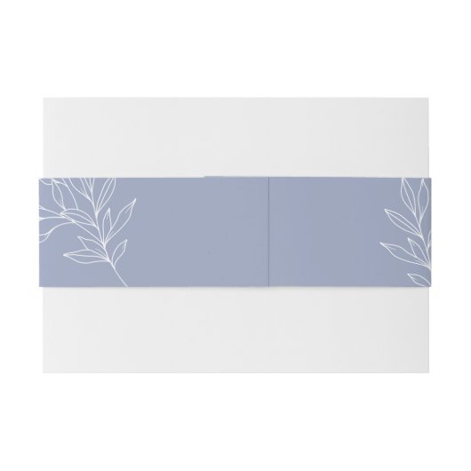 Periwinkle Bloemen Bruiloft Uitnodiging Belly Band Uitnodigingen Wikkel (Achterkant Voorbeeld)