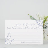 Periwinkle Bloemen Date Night Idee Shower Spel Briefpapier (Staand voorkant)