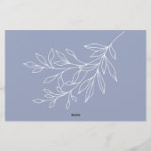 Periwinkle Bloemen Datum Nacht Idee Douche Spel Briefpapier (Achterkant)