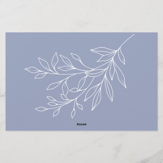 Periwinkle Bloemen Datum Nacht Idee Douche Spel Briefpapier (Achterkant)