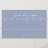 Periwinkle Bloemen Datum Nacht Idee Douche Spel Briefpapier (Voorkant)