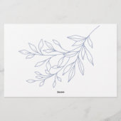 Periwinkle Bloemen Datum Nacht Idee Douche Spel Briefpapier (Achterkant)