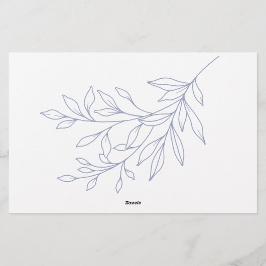 Periwinkle Bloemen Datum Nacht Idee Douche Spel Briefpapier (Achterkant)