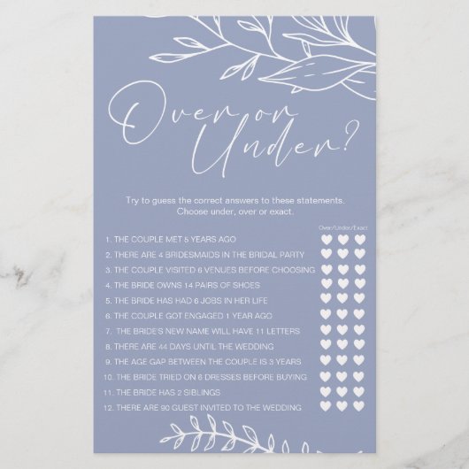 Periwinkle Bloemen Game Over Onder Flyer (Voorkant)