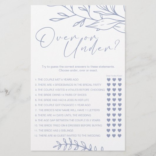 Periwinkle Bloemen Game Over Onder Flyer (Voorkant)