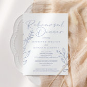 Periwinkle Bloemen Huwelijk repetitie diner Kaart