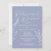 Periwinkle Bloemen Huwelijk repetitie diner Kaart (Voorkant)