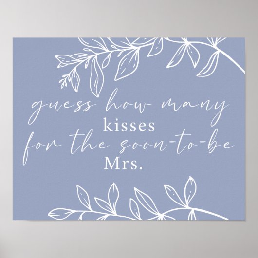 Periwinkle bloemen raden hoeveel kussen spel poster (Voorkant)